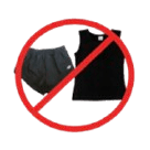 请勿穿着背心、运动短裤；